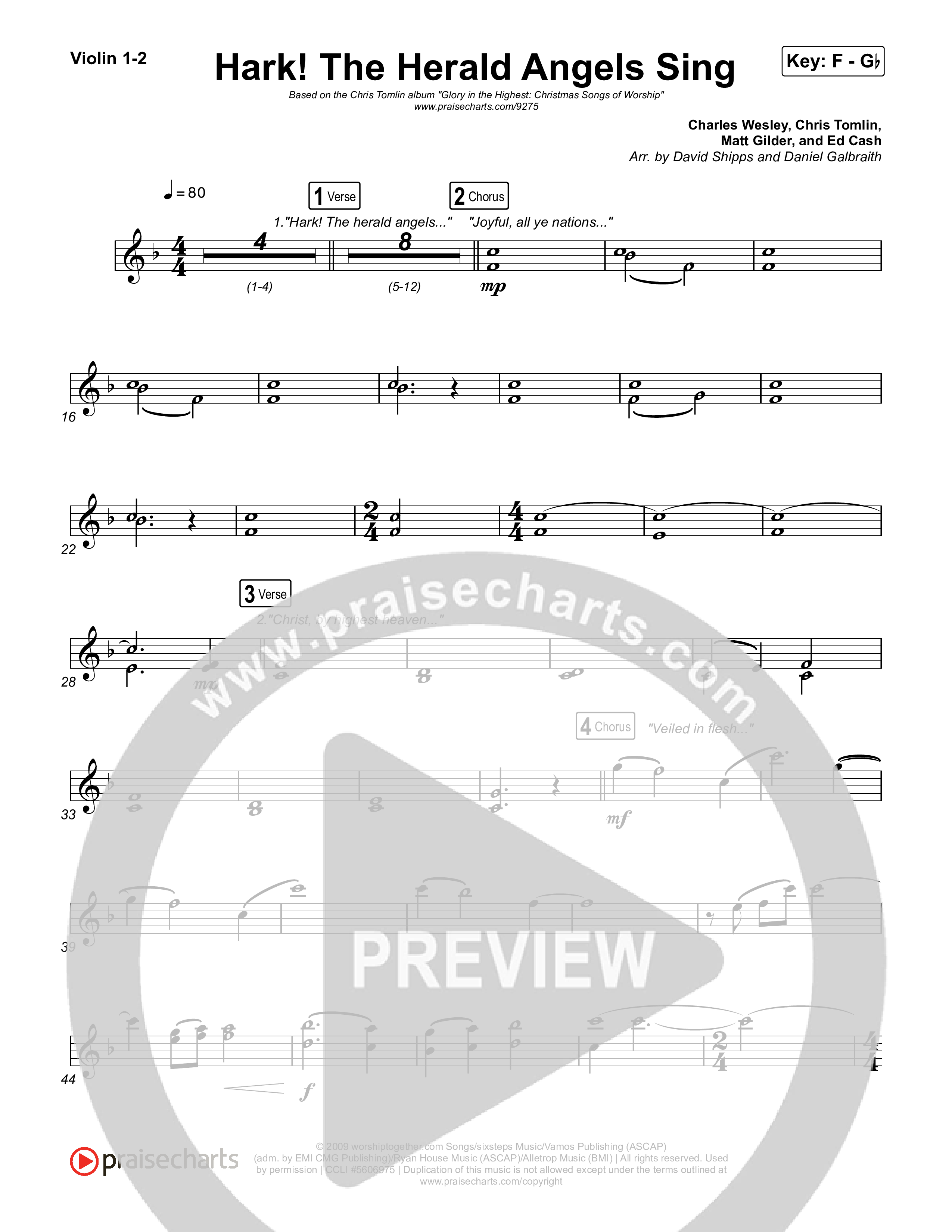 Hark The Herald Angels Sing Violin 1/2 (Chris Tomlin)