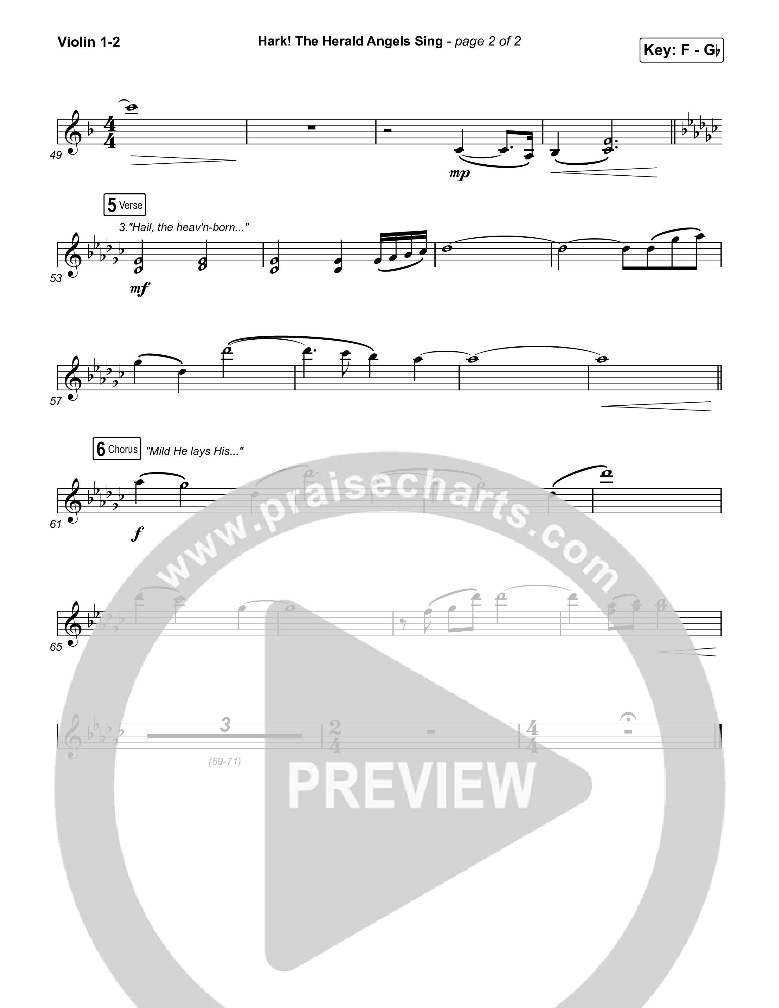 Hark The Herald Angels Sing Violin 1/2 (Chris Tomlin)