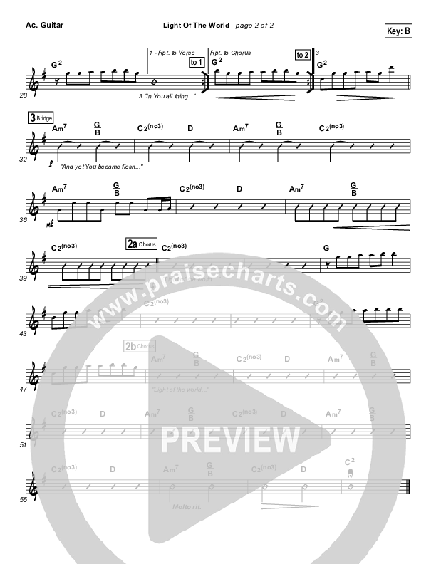 Light Of The World Acoustic Guitar (Chris Tomlin)