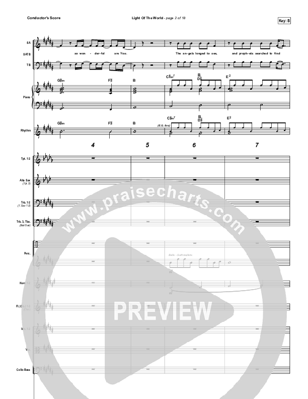 Light Of The World Conductor's Score (Chris Tomlin)
