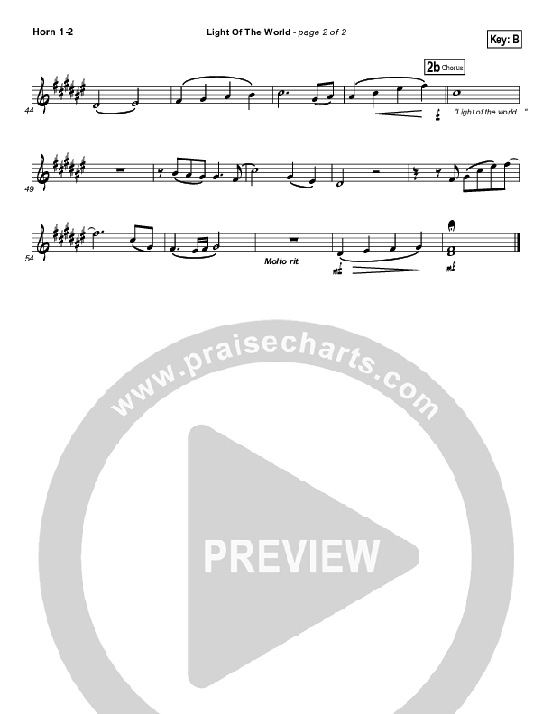 Light Of The World French Horn 1/2 (Chris Tomlin)