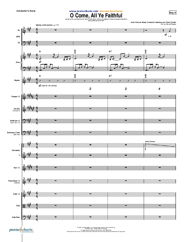 O Come All Ye Faithful Conductor's Score (Chris Tomlin)