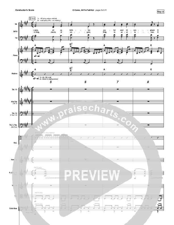 O Come All Ye Faithful Conductor's Score (Chris Tomlin)