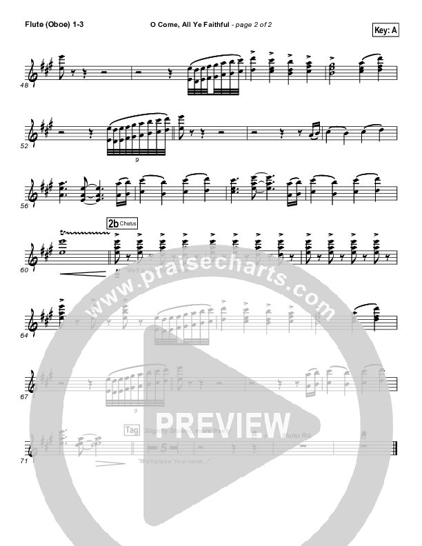 O Come All Ye Faithful Flute/Oboe 1/2/3 (Chris Tomlin)