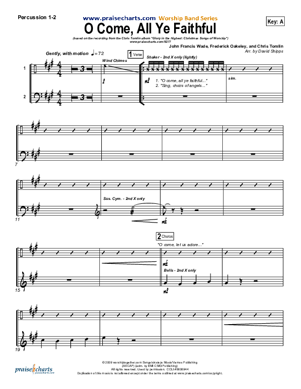 O Come All Ye Faithful Percussion (Chris Tomlin)