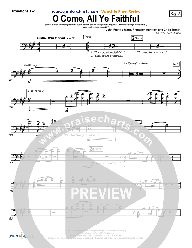 O Come All Ye Faithful Trombone 1/2 (Chris Tomlin)