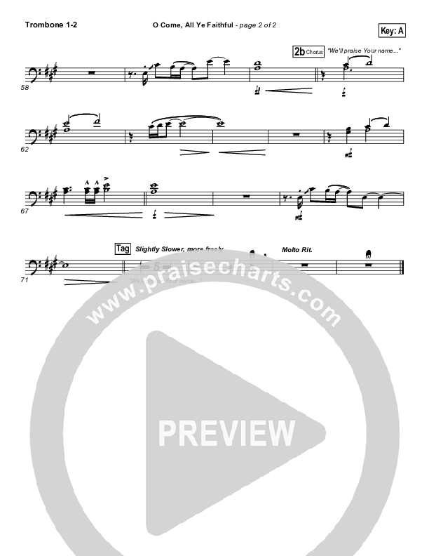 O Come All Ye Faithful Trombone 1/2 (Chris Tomlin)