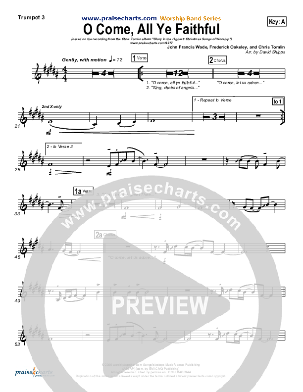 O Come All Ye Faithful Trumpet 3 (Chris Tomlin)