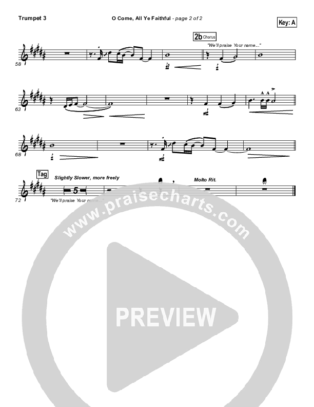 O Come All Ye Faithful Trumpet 3 (Chris Tomlin)