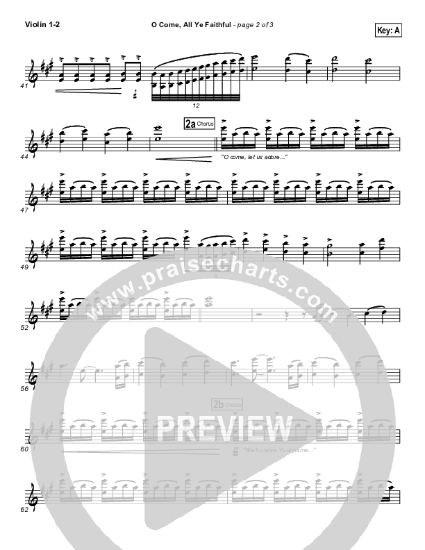 O Come All Ye Faithful Violin 1/2 (Chris Tomlin)