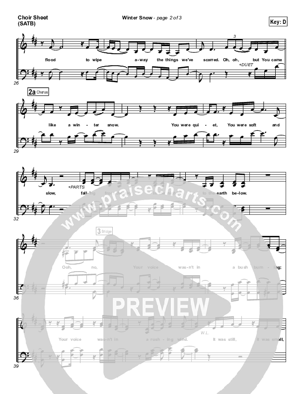 Winter Snow Choir Sheet (SATB) (Audrey Assad / Chris Tomlin)