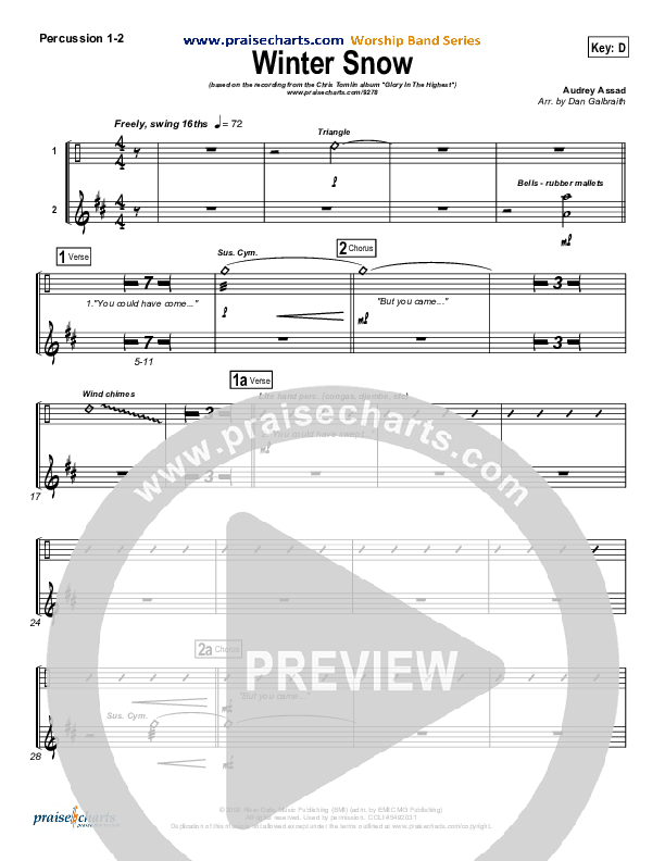 Winter Snow Percussion (Audrey Assad / Chris Tomlin)