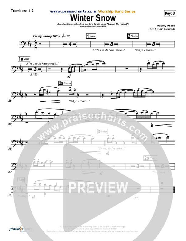 Winter Snow Trombone 1/2 (Audrey Assad / Chris Tomlin)