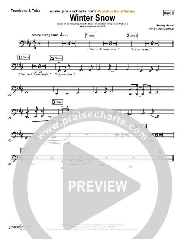 Winter Snow Trombone 3/Tuba (Audrey Assad / Chris Tomlin)