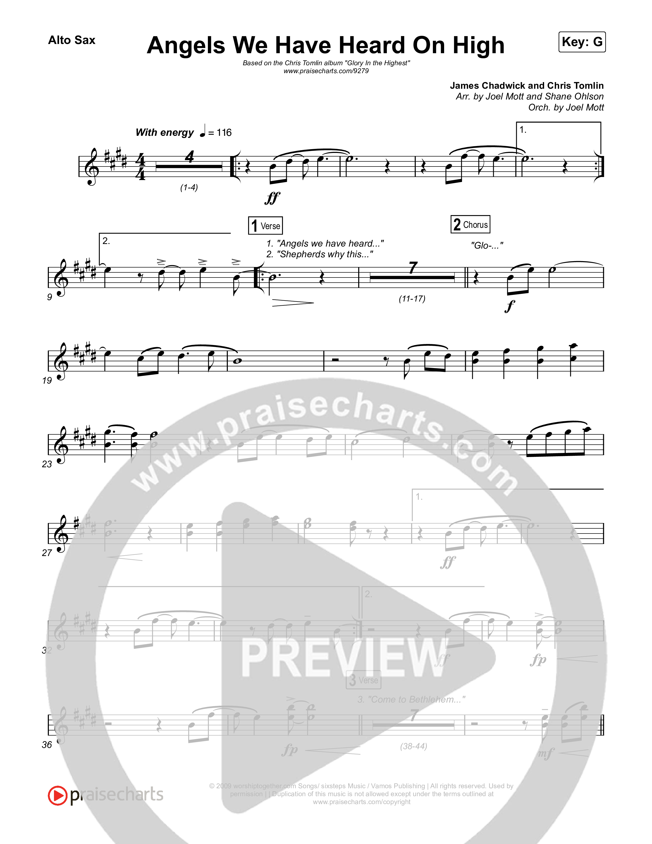 Angels We Have Heard On High Alto Sax (Chris Tomlin)