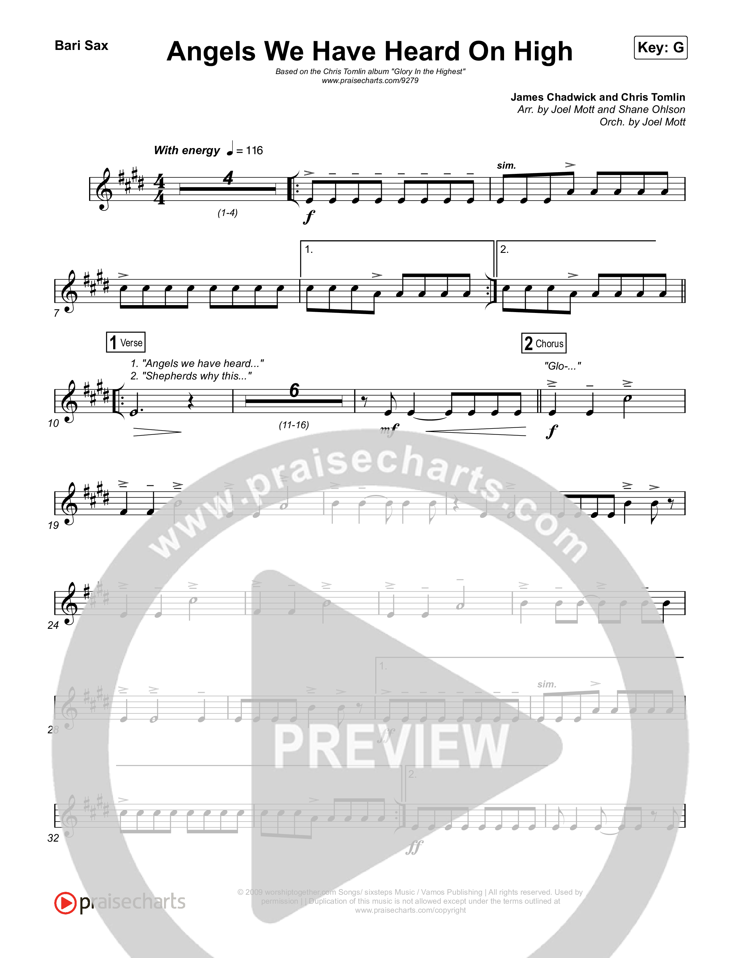 Angels We Have Heard On High Bari Sax (Chris Tomlin)