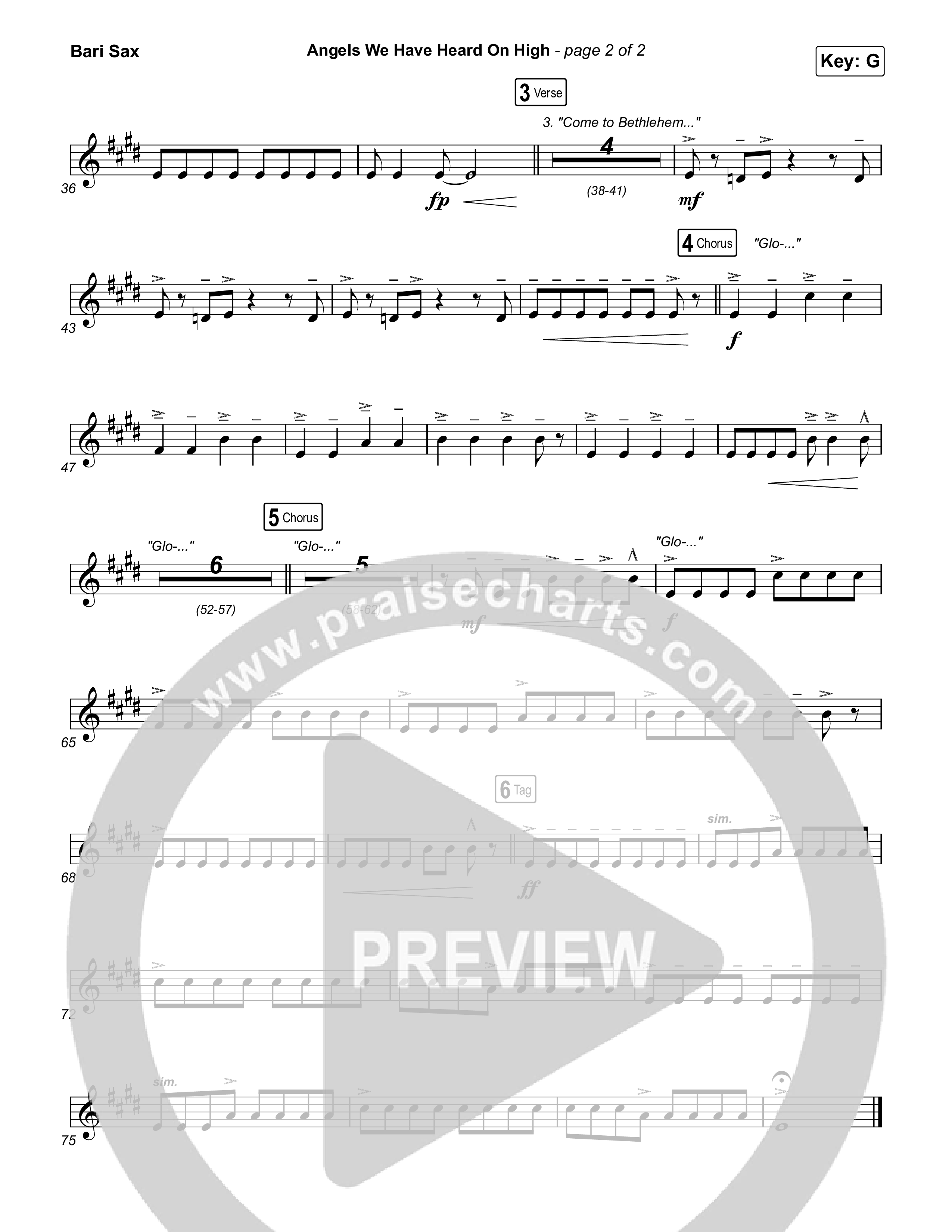 Angels We Have Heard On High Bari Sax (Chris Tomlin)