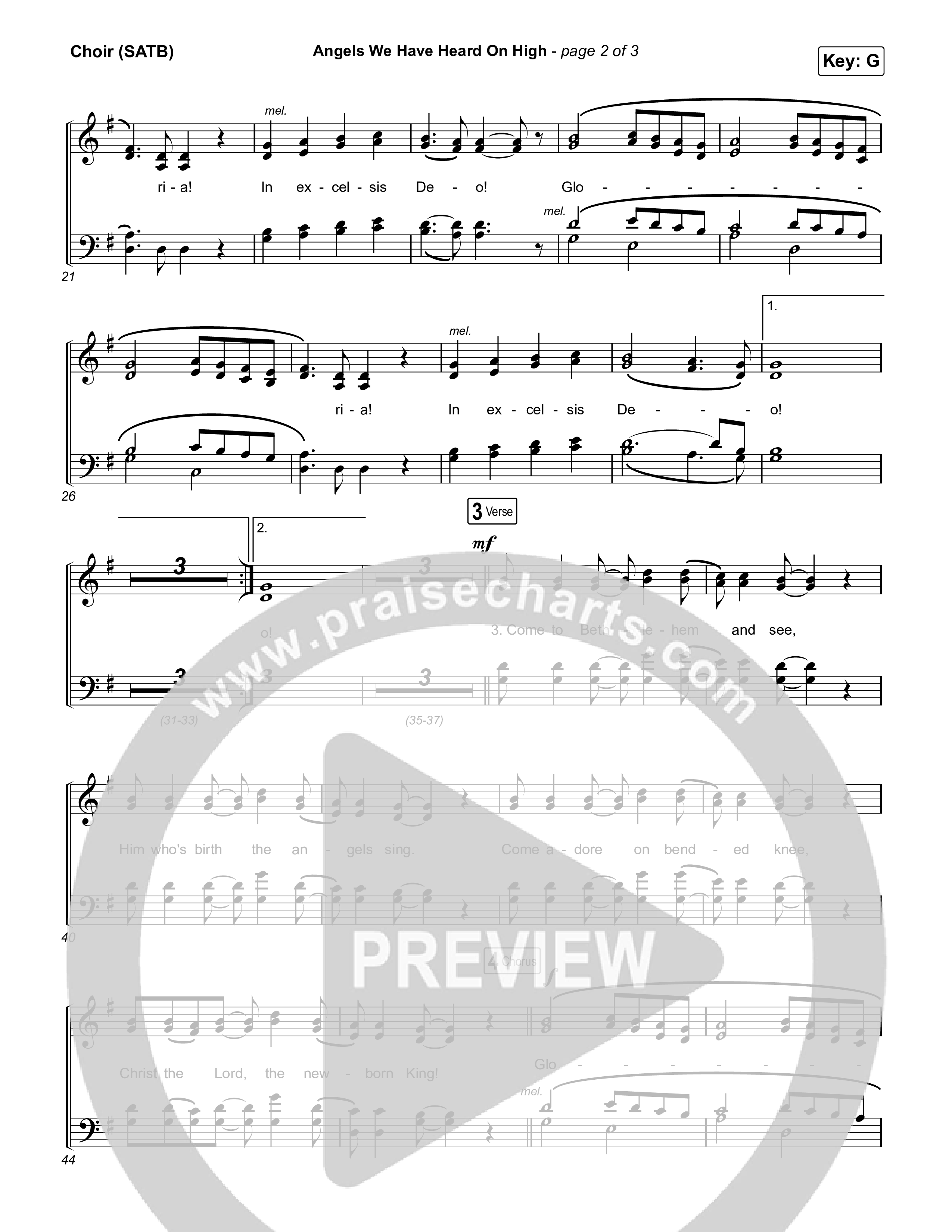 Angels We Have Heard On High Choir Sheet (SATB) (Chris Tomlin)