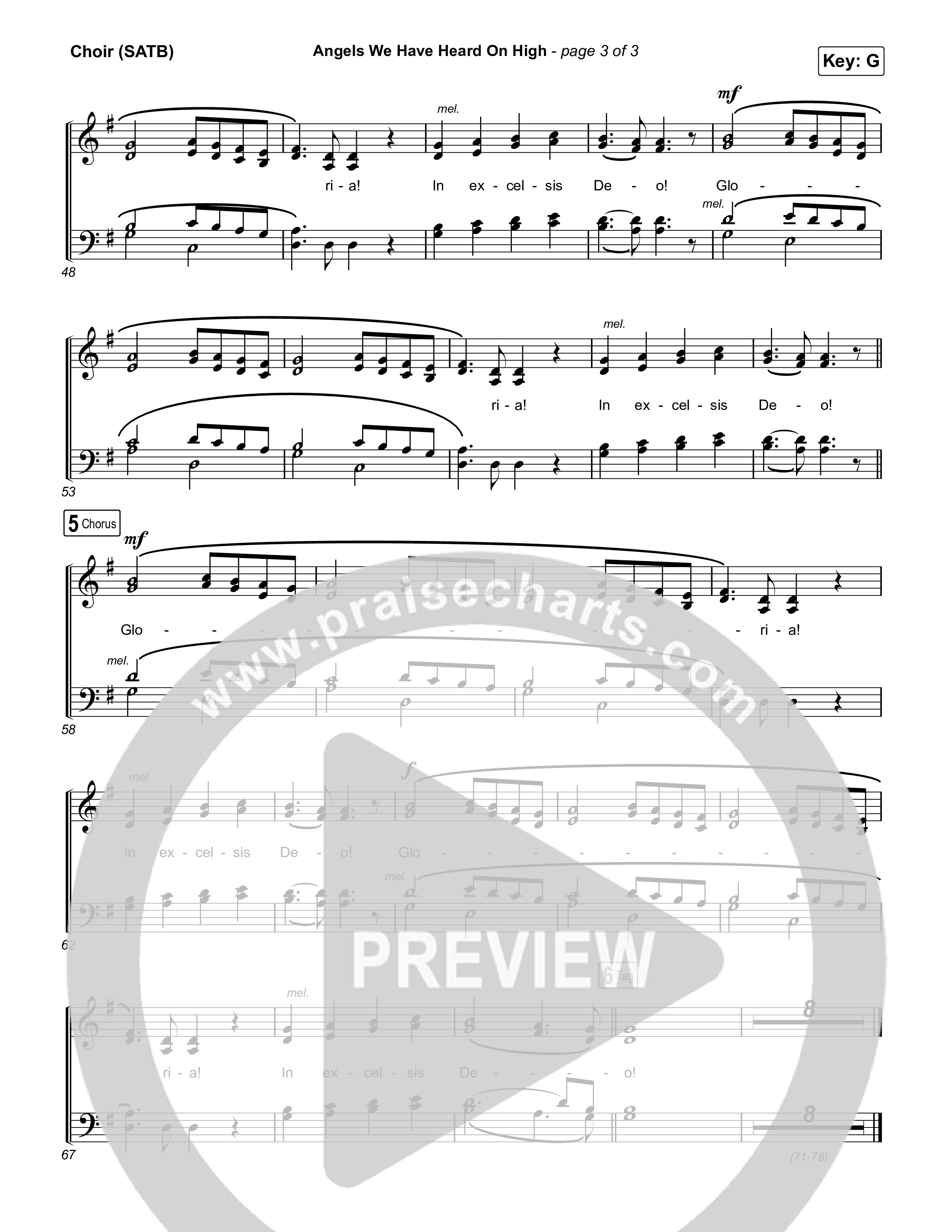 Angels We Have Heard On High Choir Sheet (SATB) (Chris Tomlin)