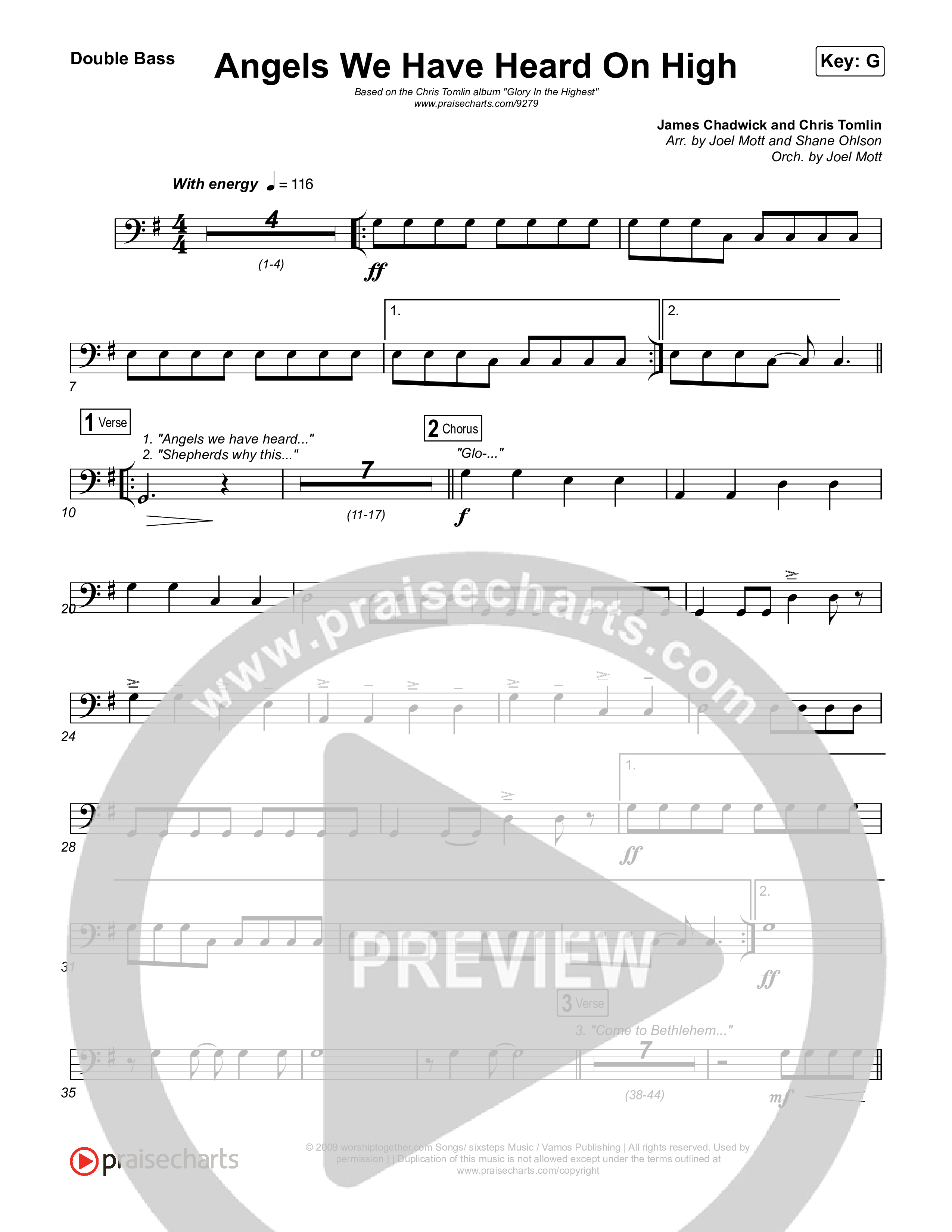 Angels We Have Heard On High Double Bass (Chris Tomlin)