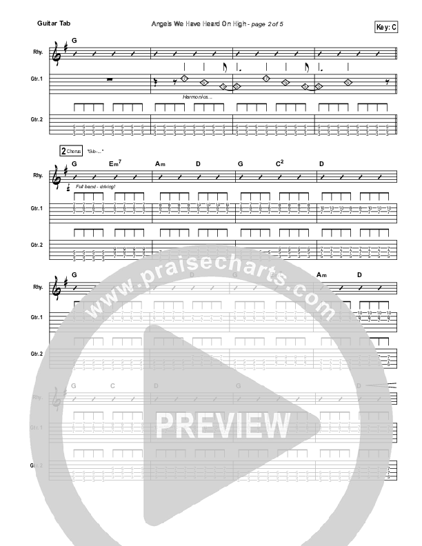 Angels We Have Heard On High Guitar Tab (Chris Tomlin)