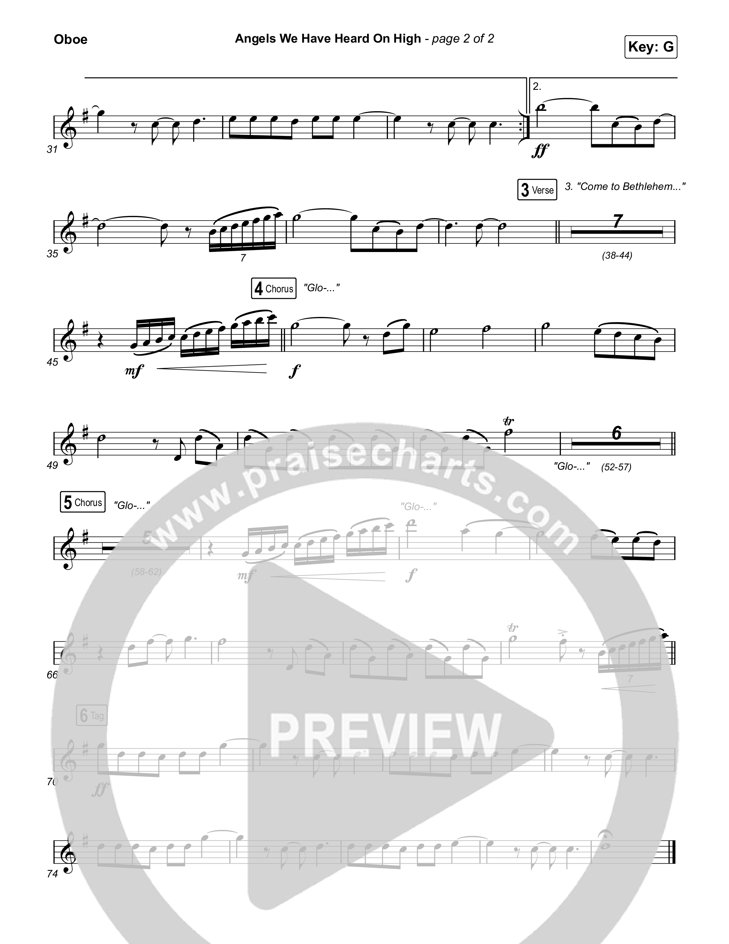 Angels We Have Heard On High Oboe (Chris Tomlin)