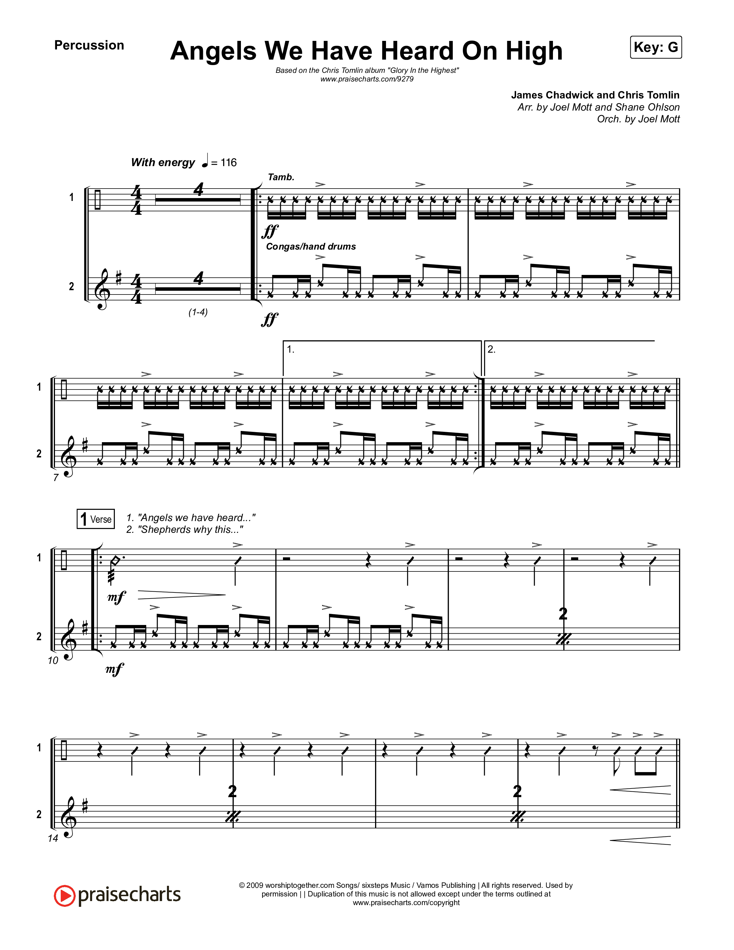 Angels We Have Heard On High Percussion (Chris Tomlin)