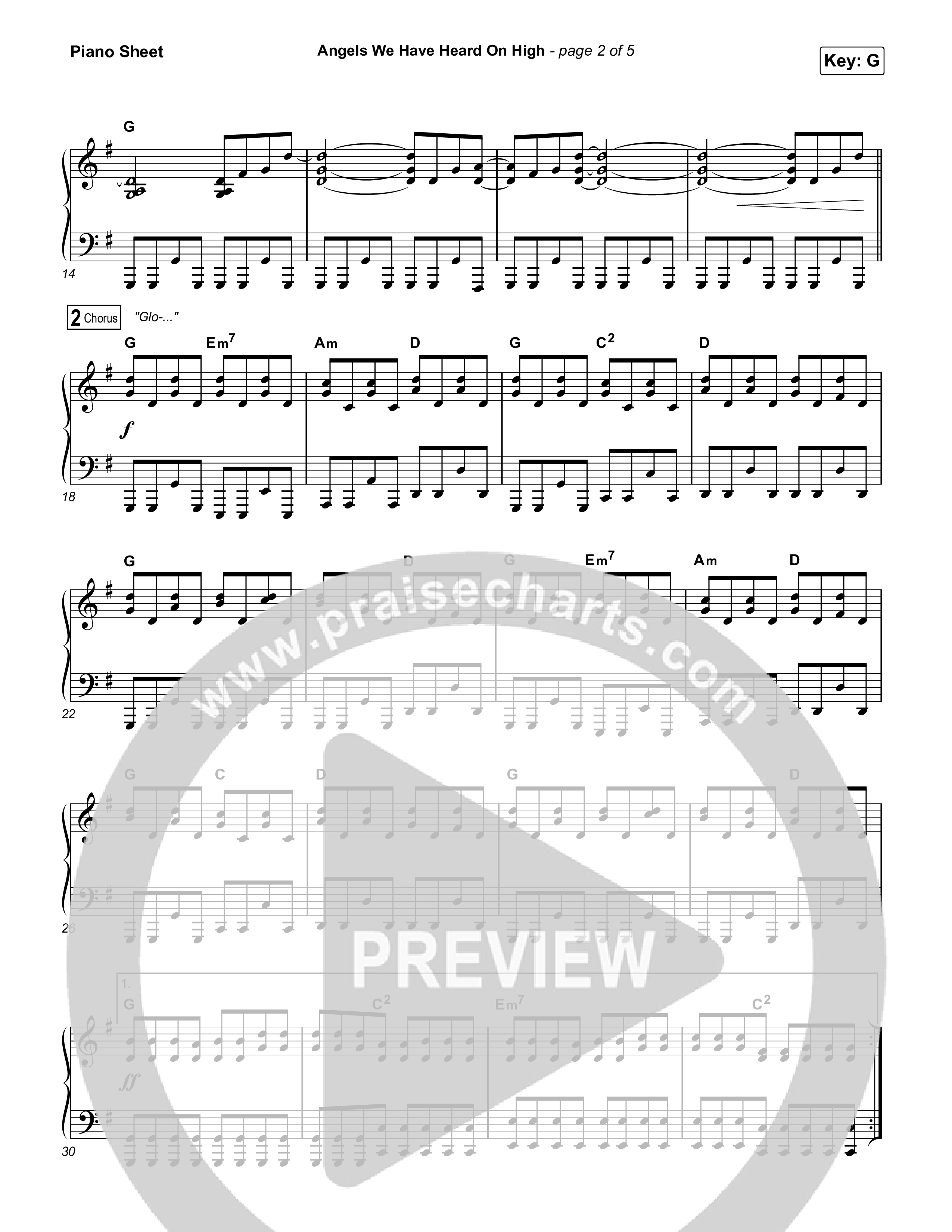 Angels We Have Heard On High Piano Sheet (Chris Tomlin)