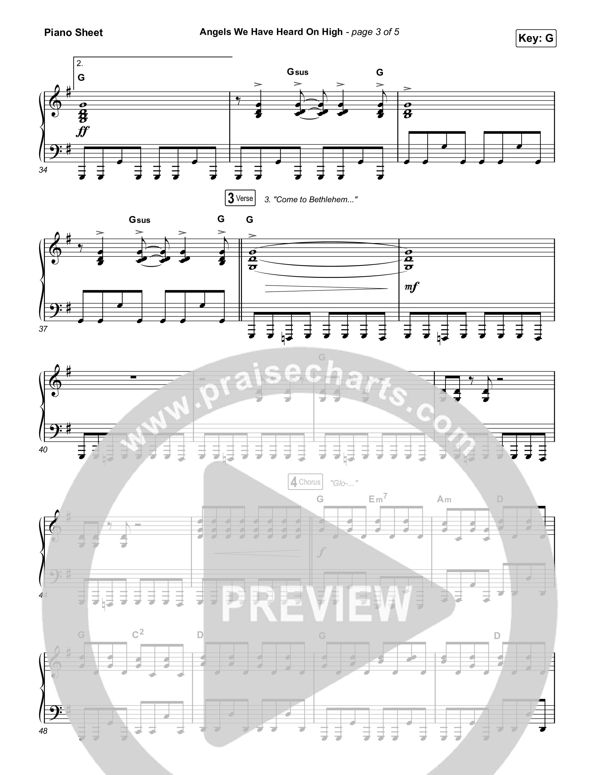 Angels We Have Heard On High Piano Sheet (Chris Tomlin)