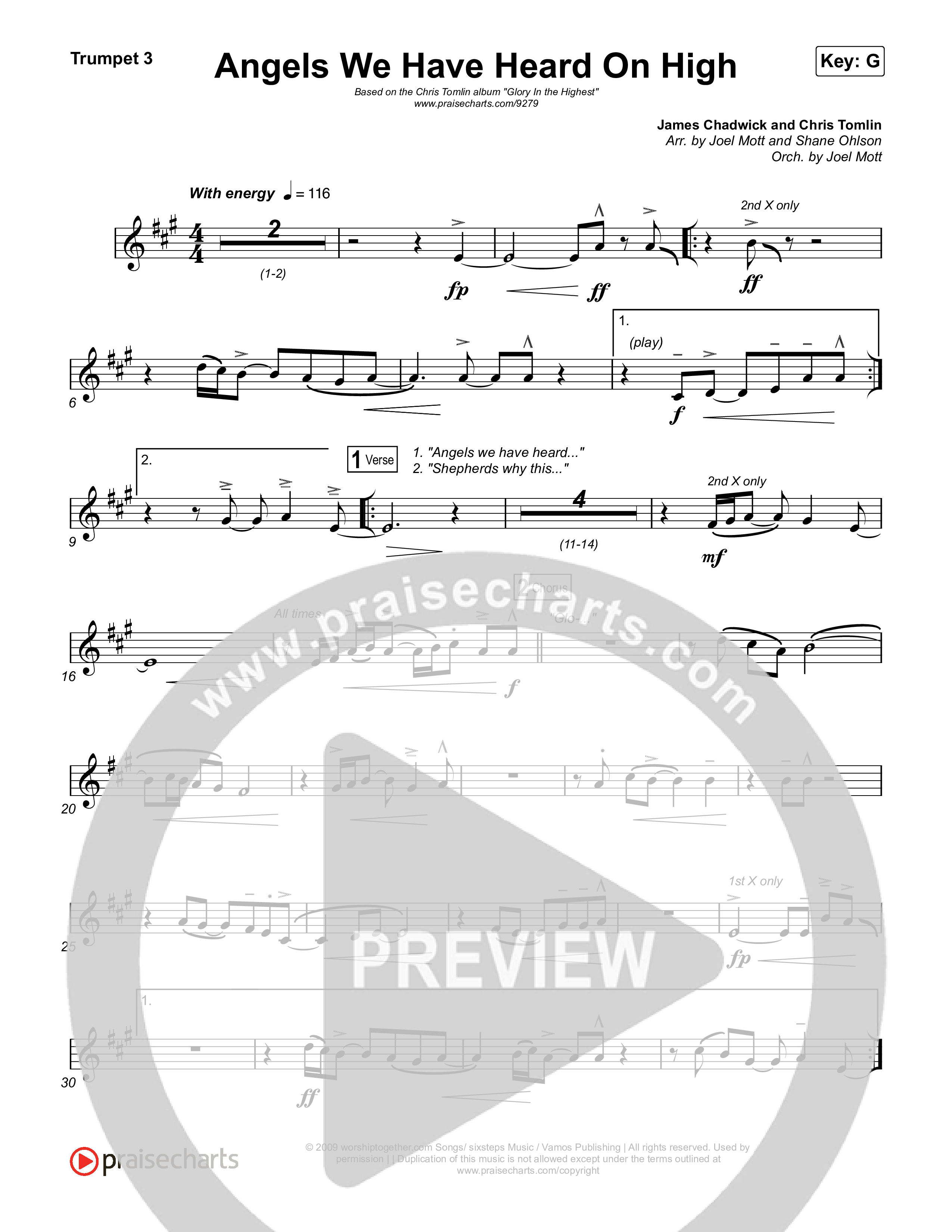 Angels We Have Heard On High Trumpet 3 (Chris Tomlin)