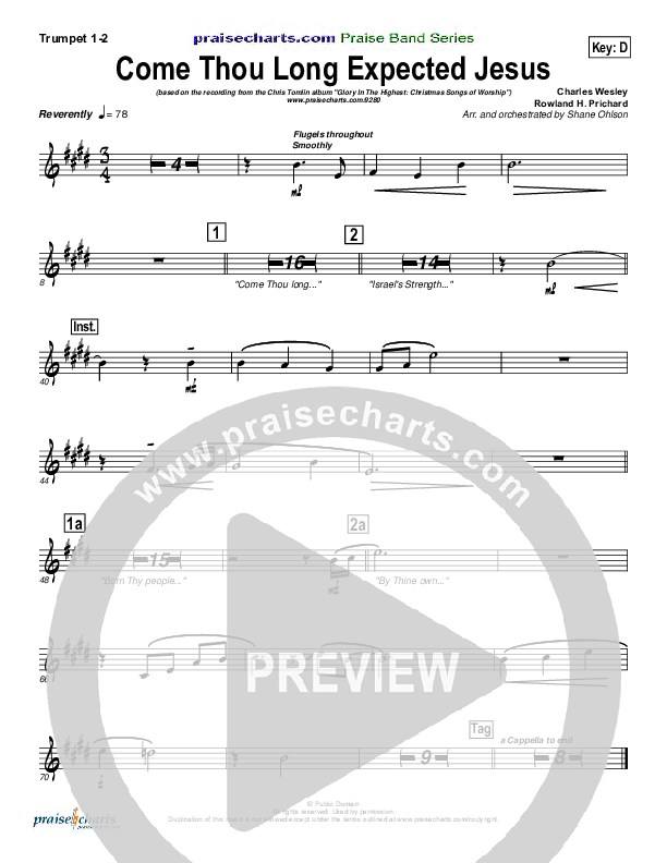 Come Thou Long Expected Jesus Trumpet 1,2 (Chris Tomlin)