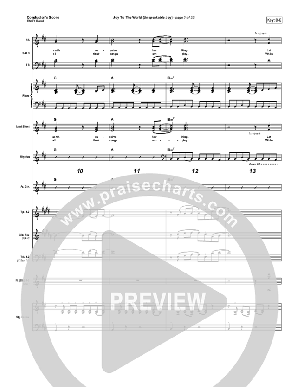 Joy To The World (Unspeakable Joy) Conductor's Score (Chris Tomlin)