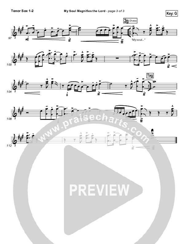 My Soul Magnifies The Lord Tenor Sax 1/2 (Chris Tomlin)