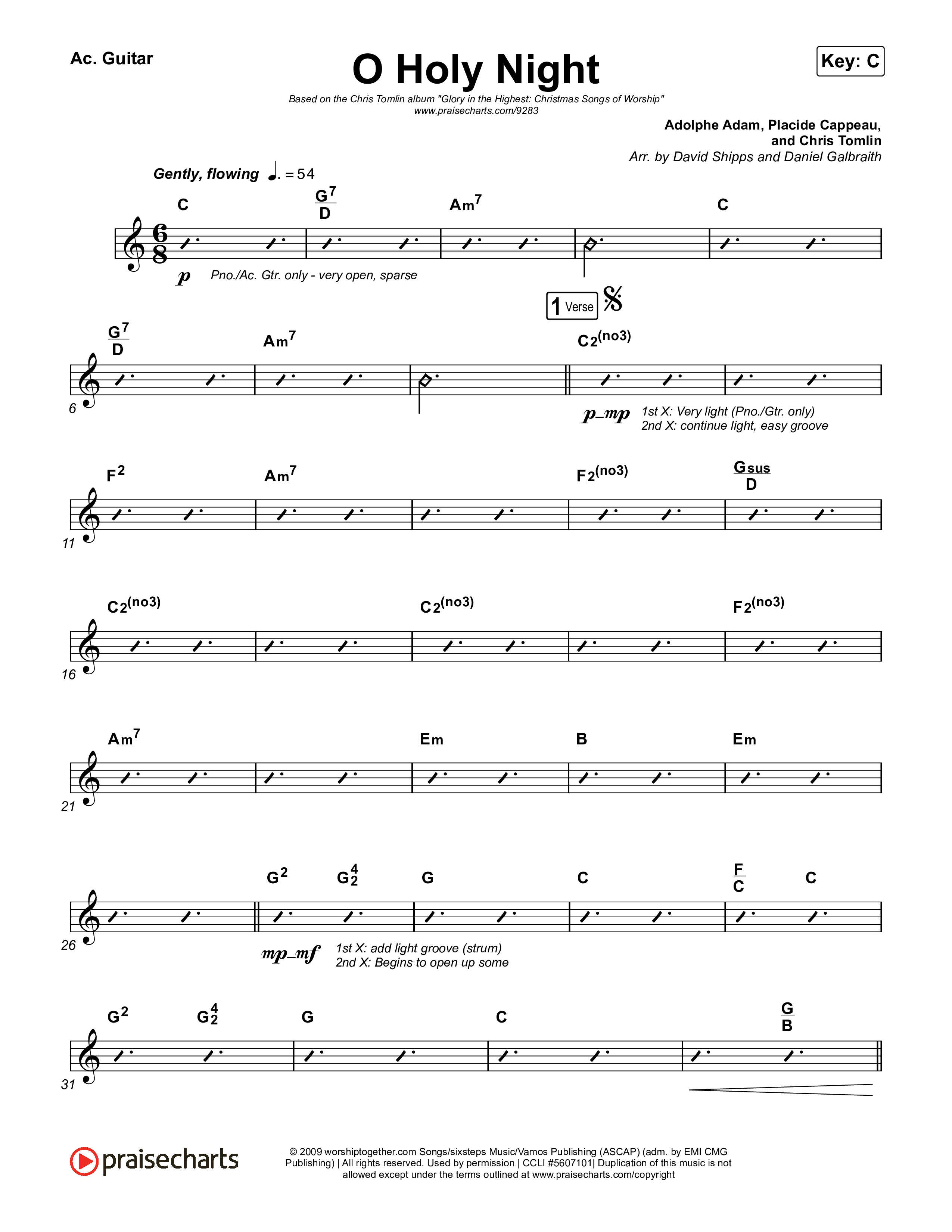 O Holy Night Acoustic Guitar (Chris Tomlin)