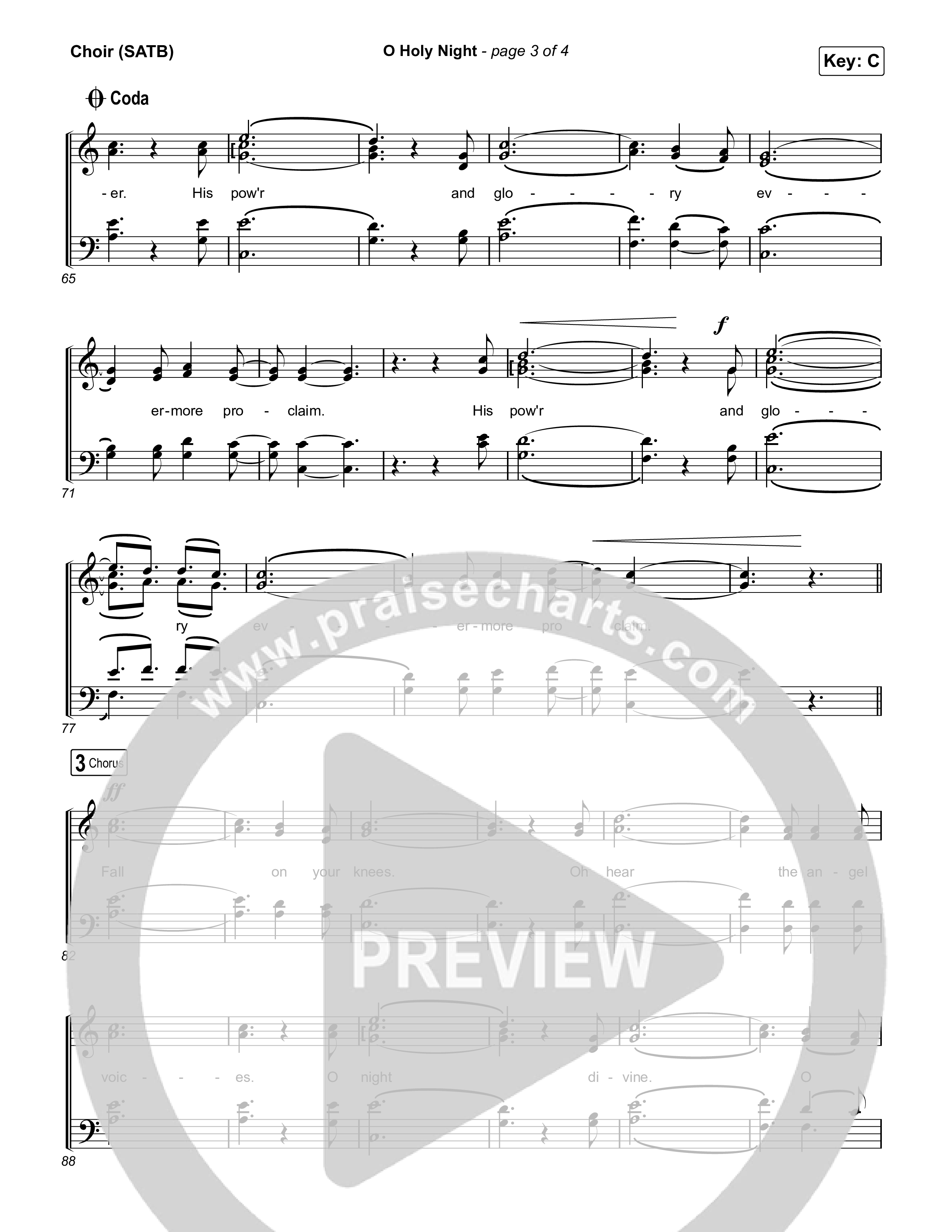 O Holy Night Choir Sheet (SATB) (Chris Tomlin)