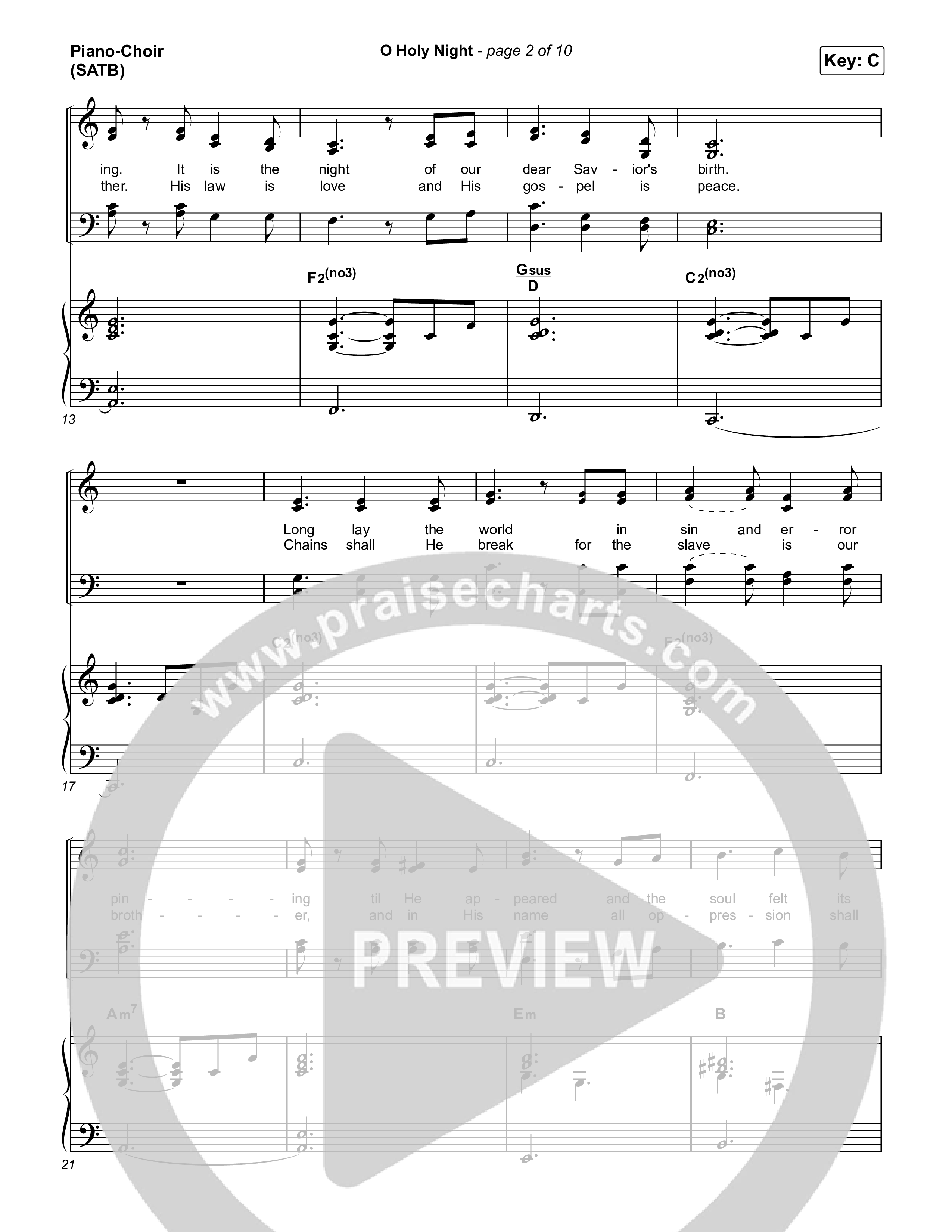 O Holy Night Piano/Choir (SATB) (Chris Tomlin)