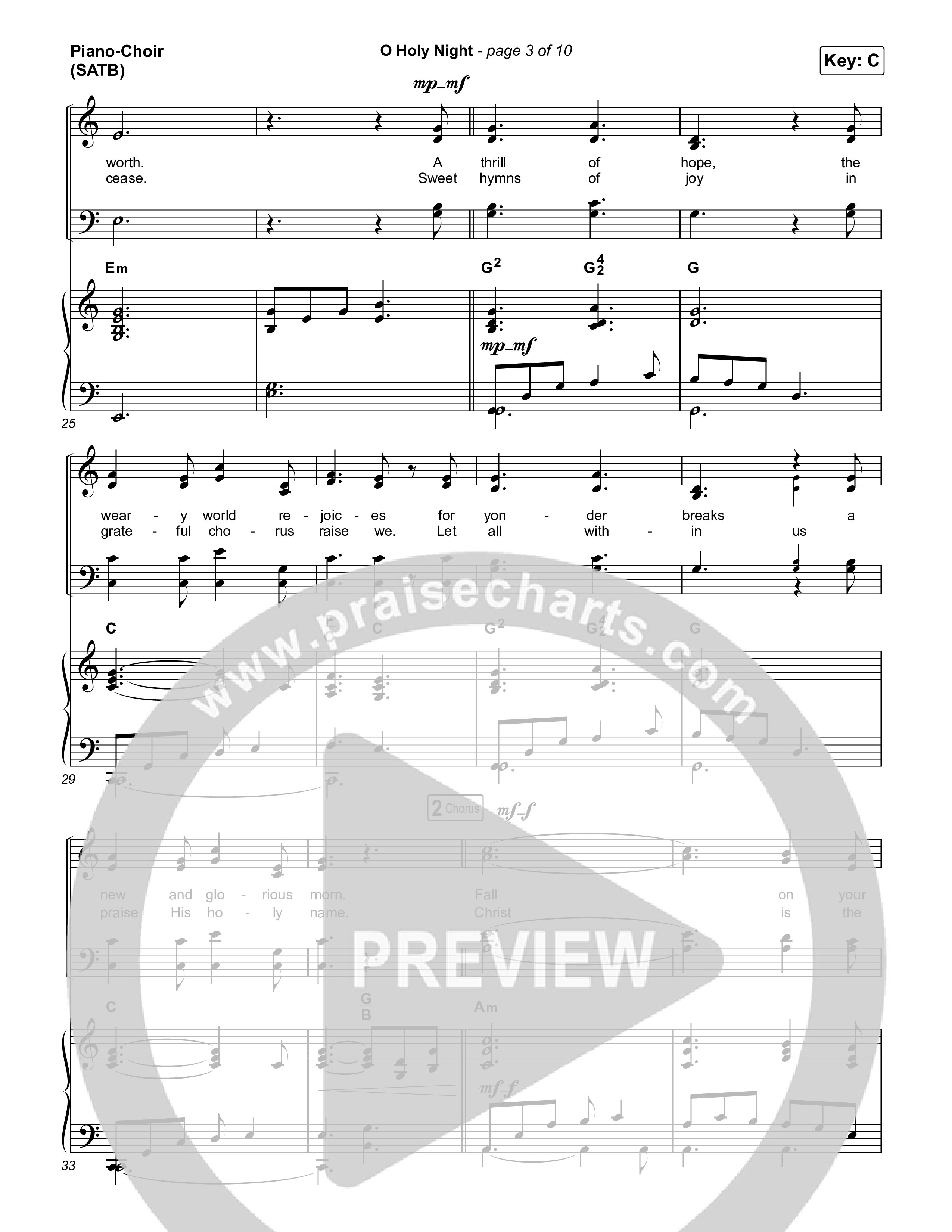 O Holy Night Piano/Choir (SATB) (Chris Tomlin)