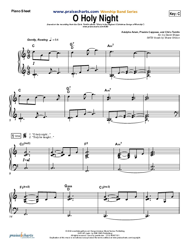 O Holy Night Piano Sheet (Chris Tomlin)