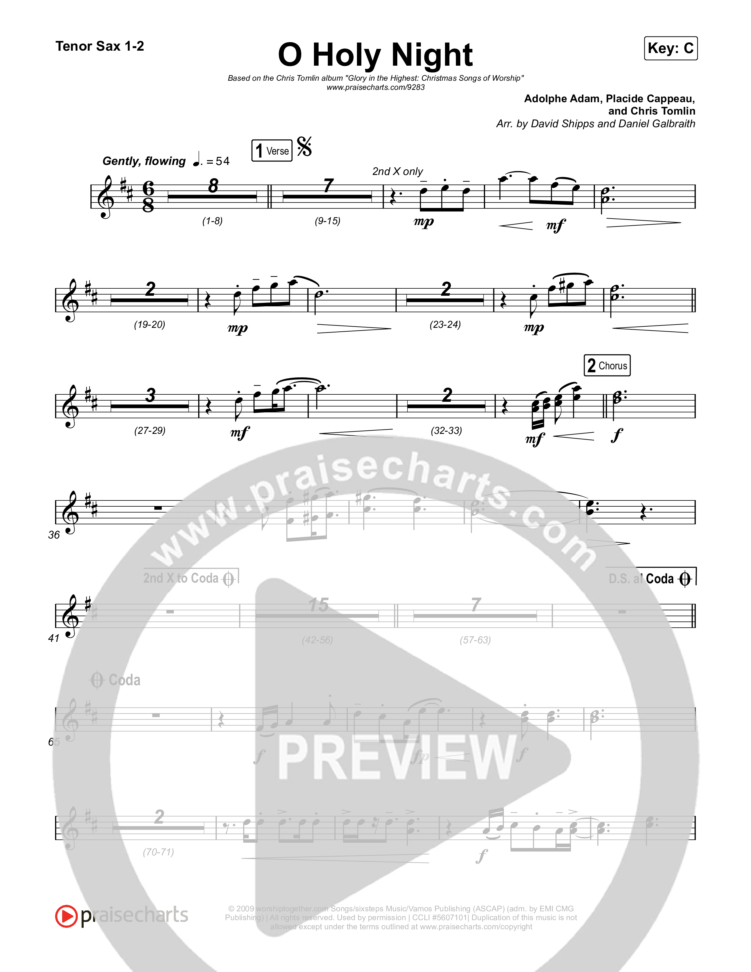 O Holy Night Tenor Sax 1/2 (Chris Tomlin)