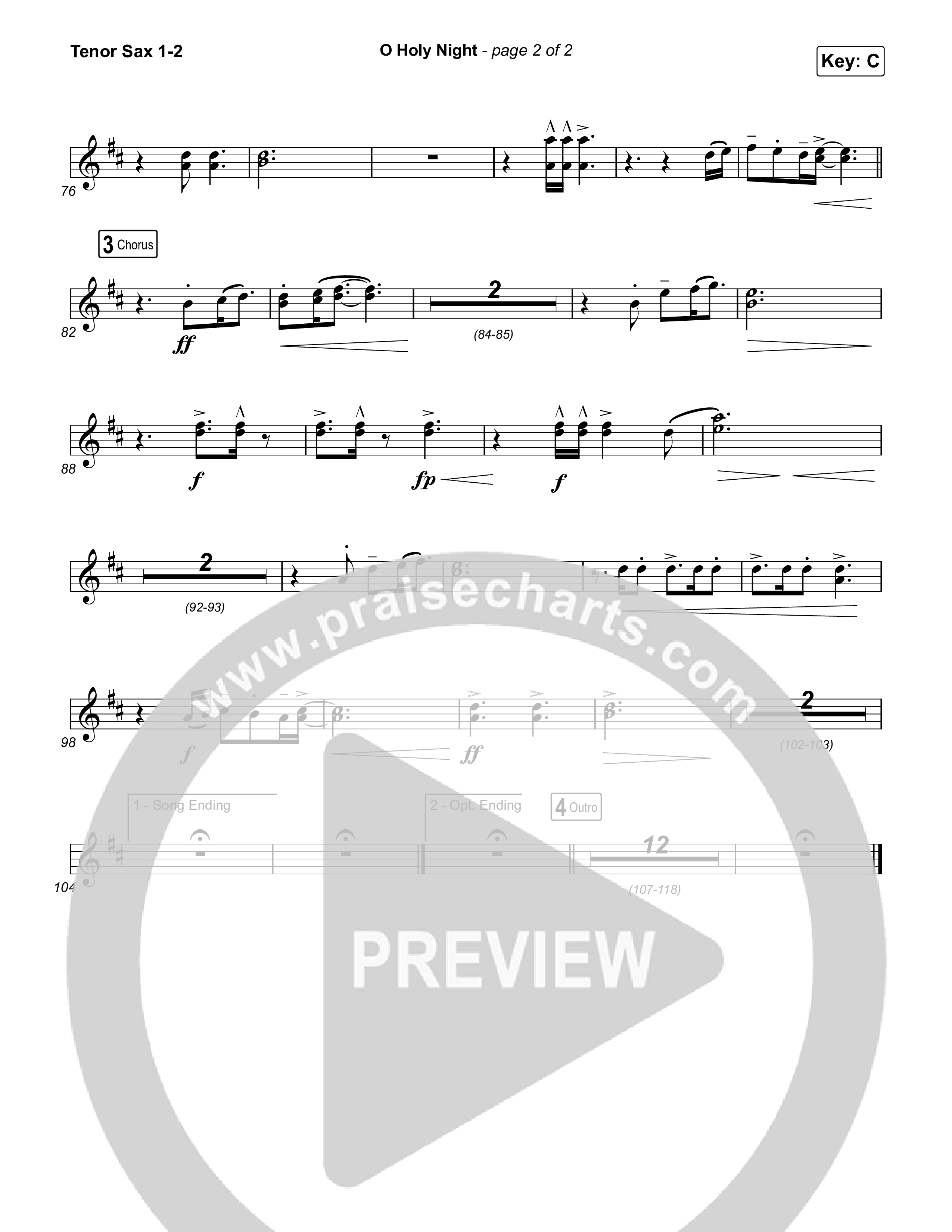 O Holy Night Tenor Sax 1/2 (Chris Tomlin)