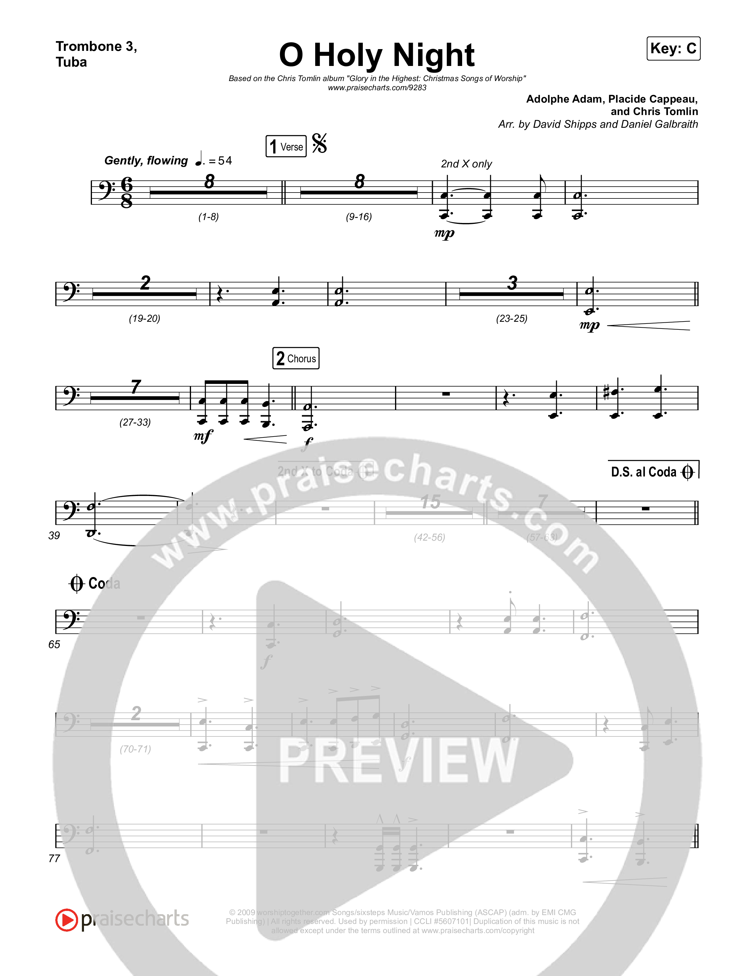 O Holy Night Trombone 3/Tuba (Chris Tomlin)