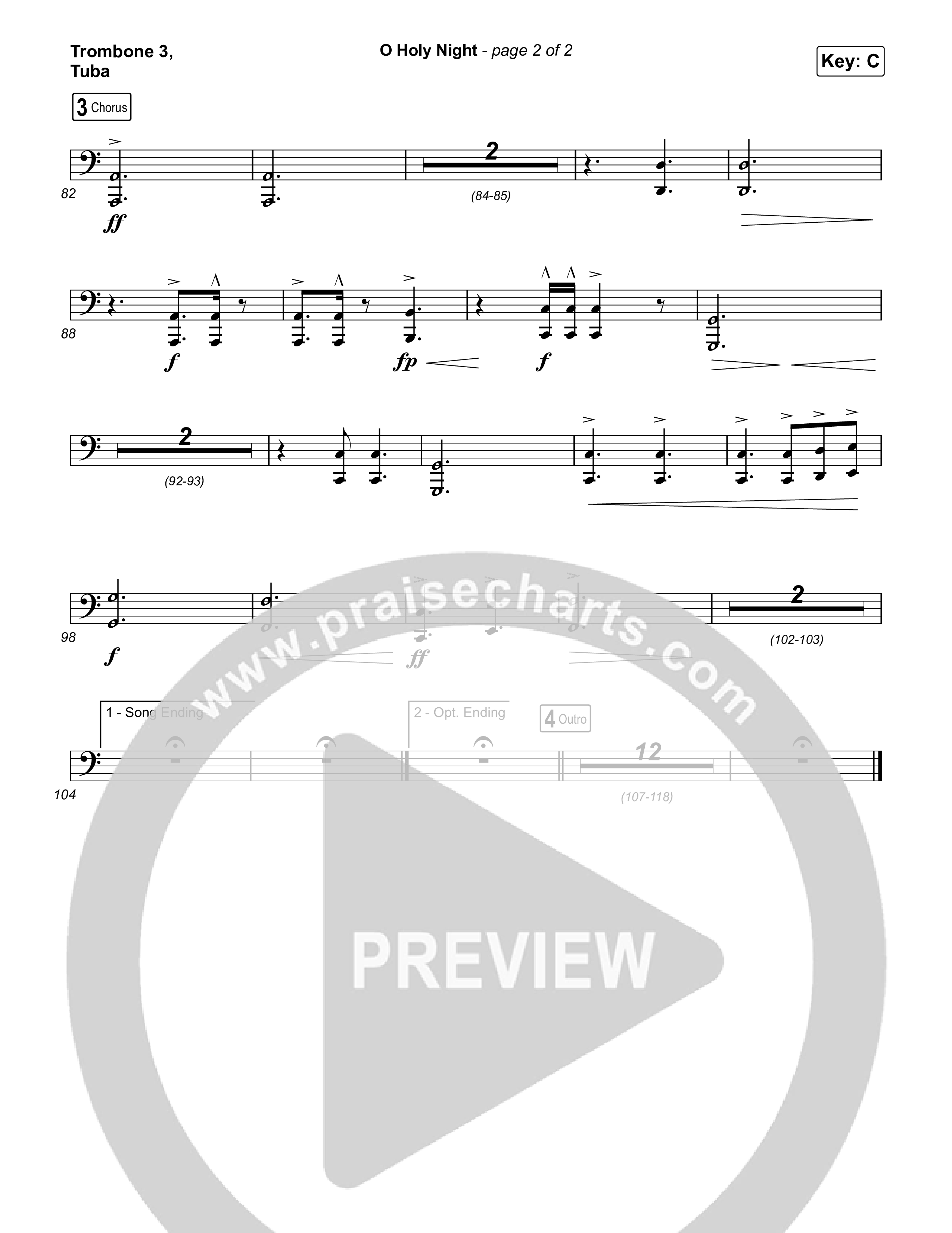 O Holy Night Trombone 3/Tuba (Chris Tomlin)