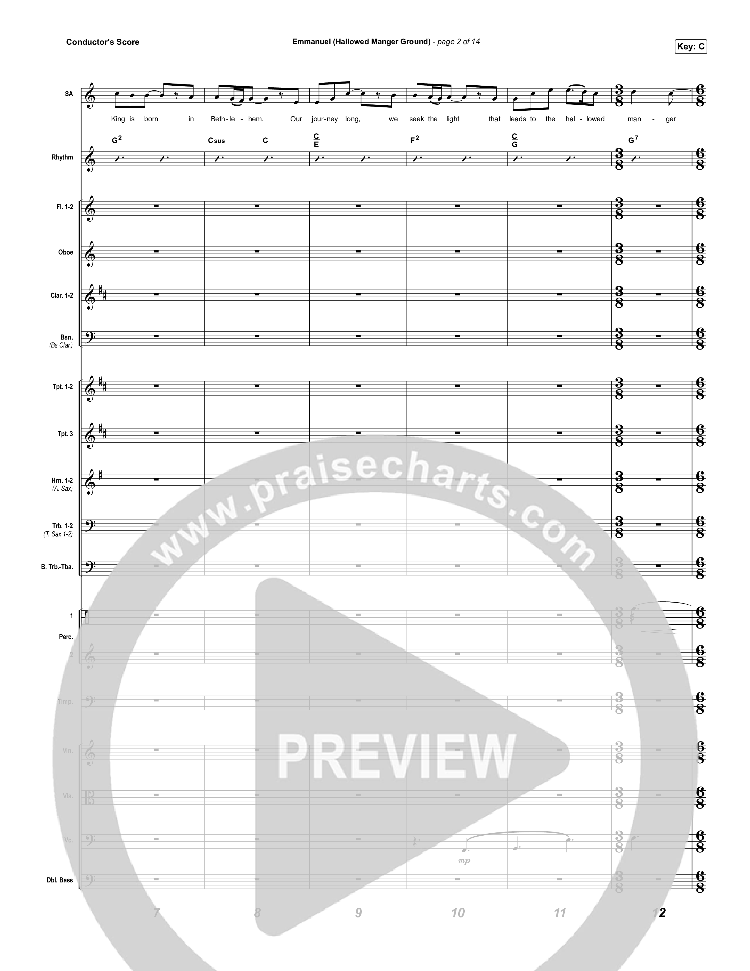 Emmanuel (Hallowed Manger Ground) Conductor's Score (Chris Tomlin)