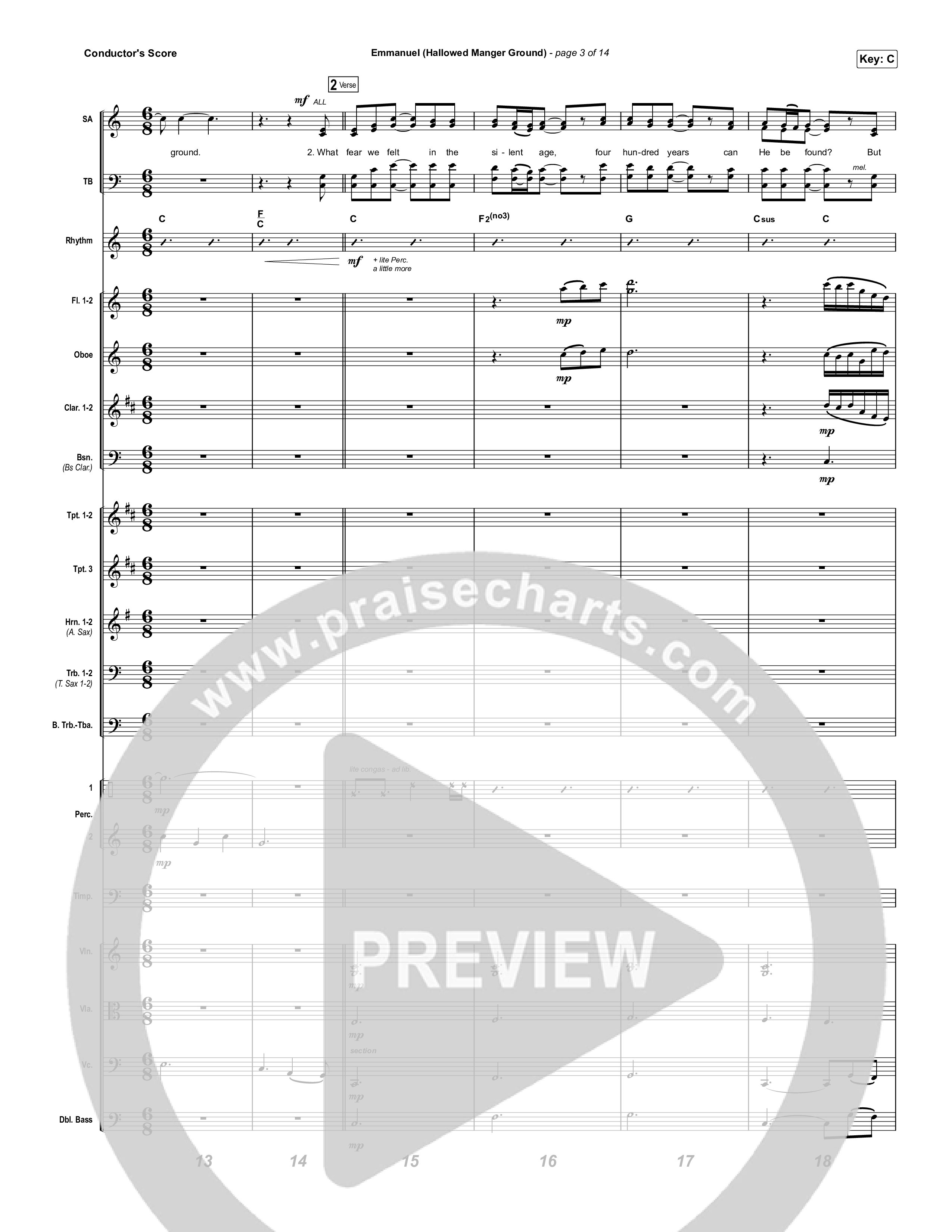 Emmanuel (Hallowed Manger Ground) Conductor's Score (Chris Tomlin)