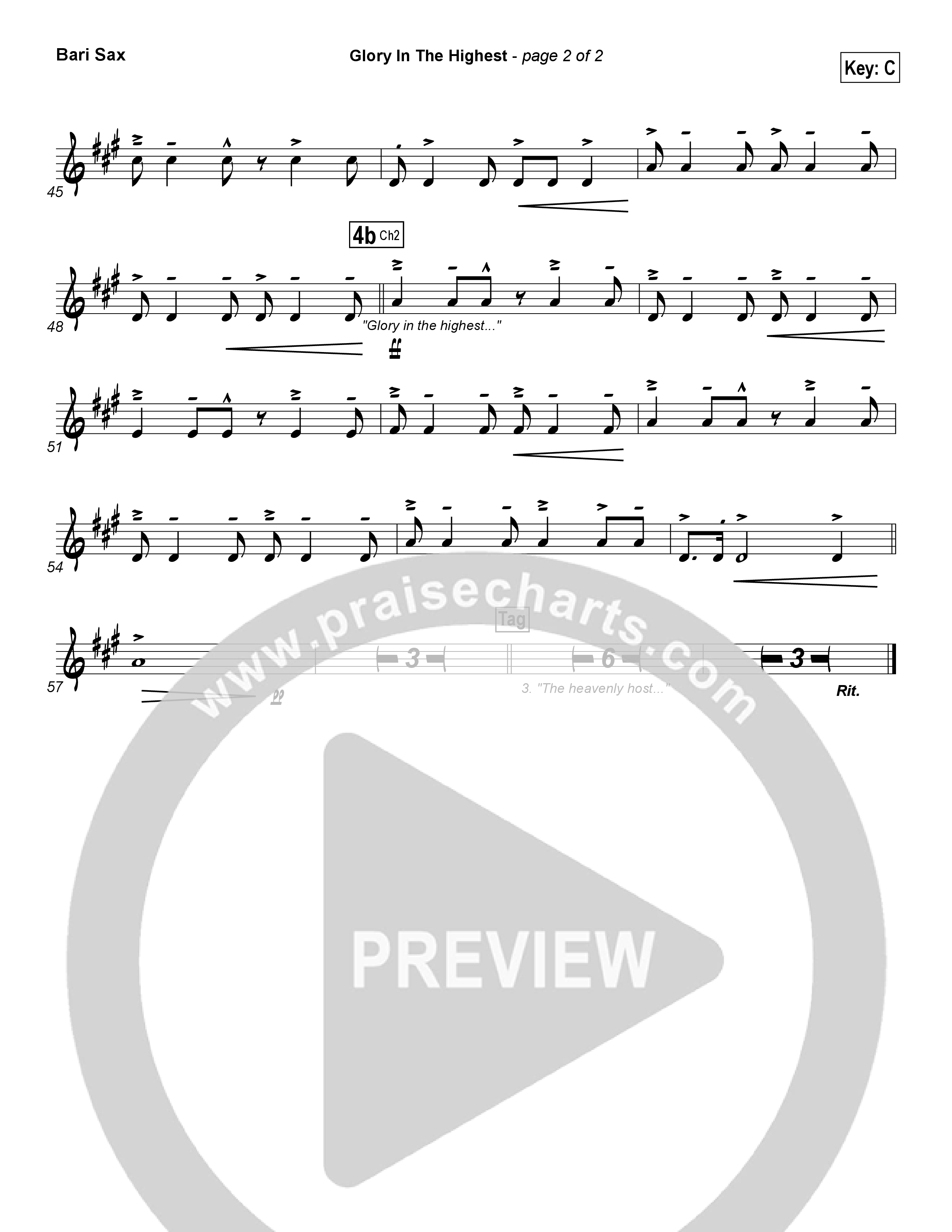 Glory In The Highest Bari Sax (Chris Tomlin)