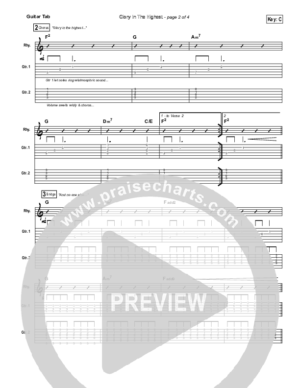 Glory In The Highest Guitar Tab (Chris Tomlin)