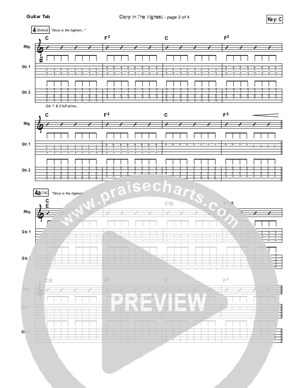 Glory In The Highest Guitar Tab (Chris Tomlin)