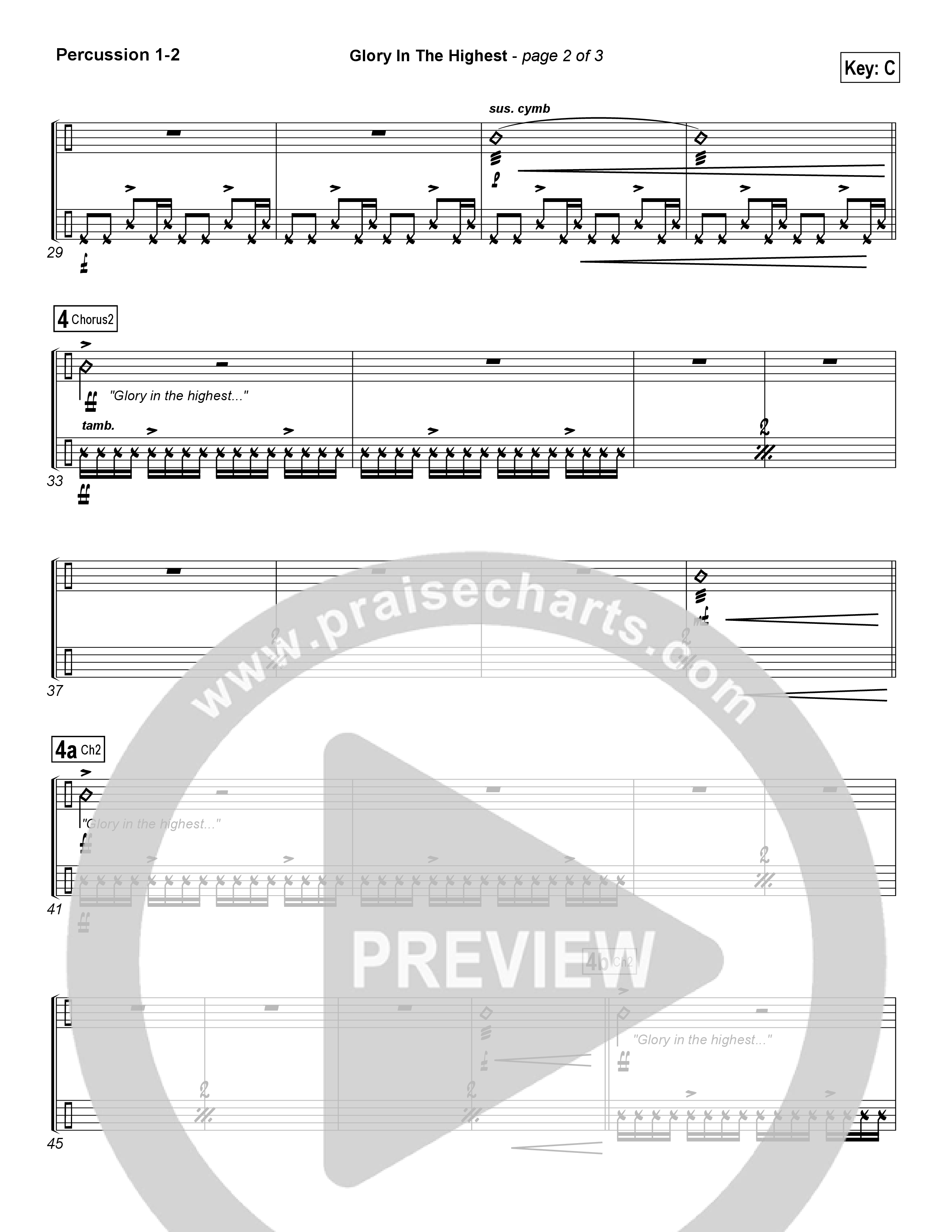 Glory In The Highest Percussion (Chris Tomlin)