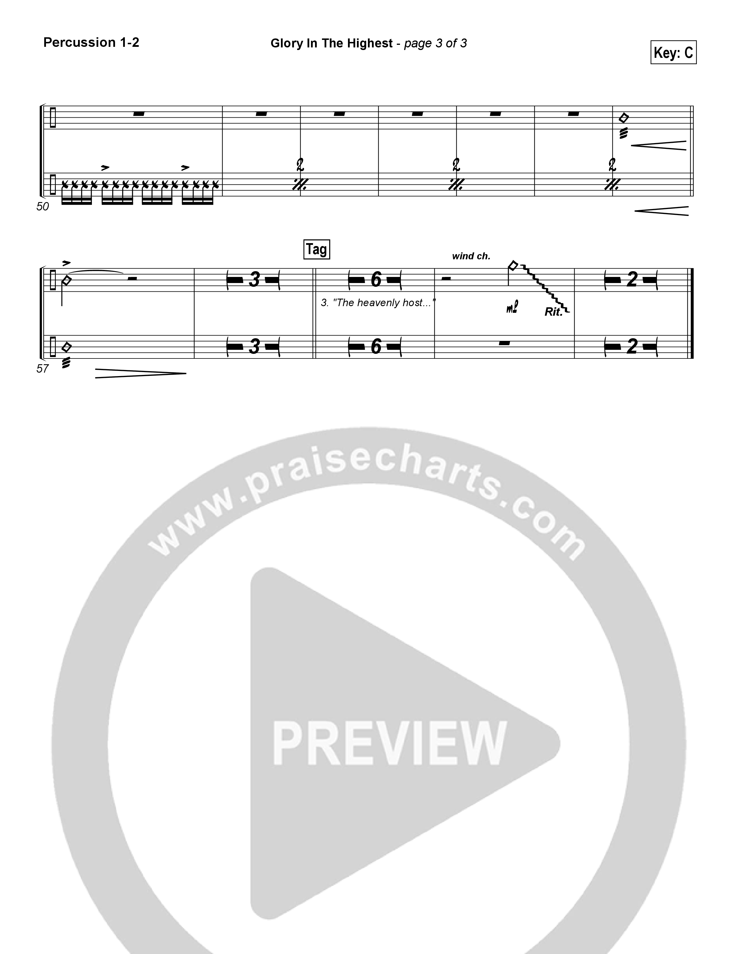 Glory In The Highest Percussion (Chris Tomlin)