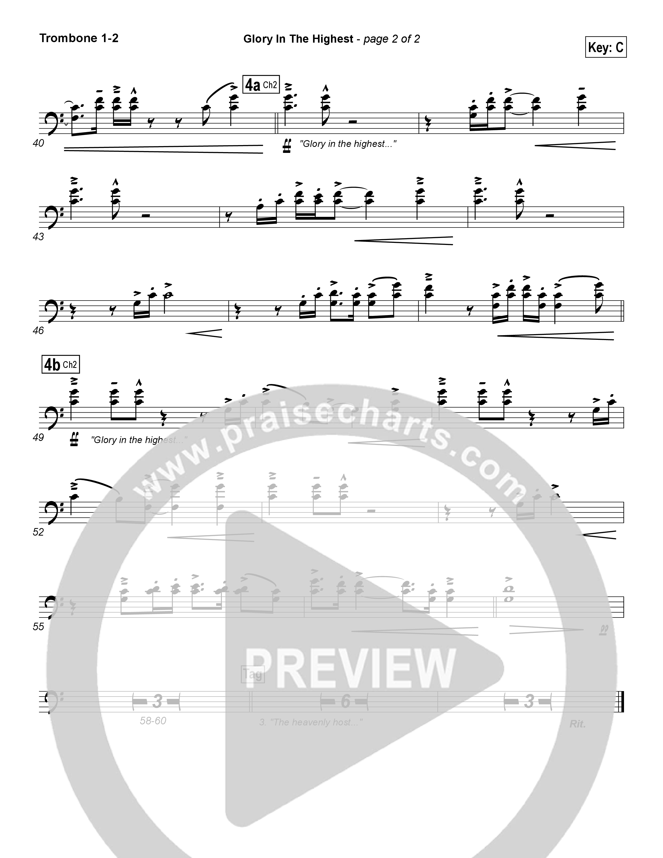 Glory In The Highest Trombone 1/2 (Chris Tomlin)